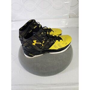 DS UNDER ARMOUR CURRY 2 II LONGSHOT BLACK YELLOW sz 14 mvp iv dubnation finals